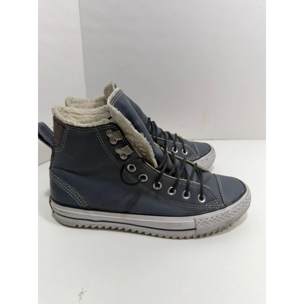 Converse Chuck Taylor All Star City hiker gray Leather Faux Fur Boots 144732C